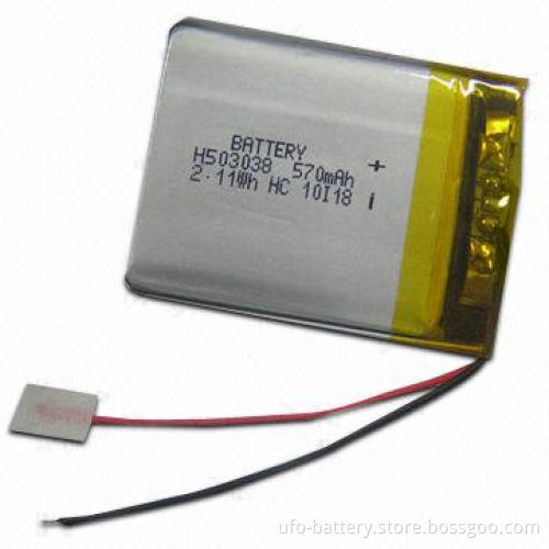 Lithium Polymer Batteries, 3.7V and 570mAh Capacity for PDA/MP3